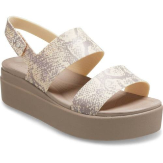 Crocs Brooklyn Snake Buckle Low Wedge