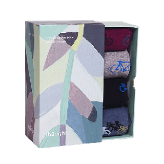 Thought Griffin GOTS Organic Cotton Bike Sock Box Multi 7-11UK