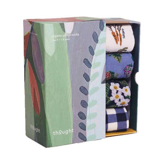 Thought Granger GOTS Organic Cotton Gardening Sock Box Multi UK 4-7