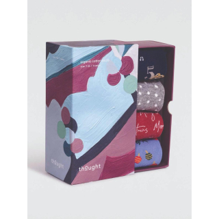 Thought Carole GOTS Organic Cotton Christmas Sock Box Multi 4-7UK