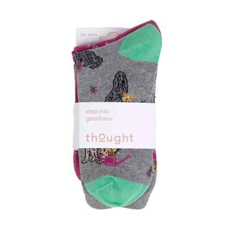 Thought Hazel Organic Cotton Dog 2 Sock Pack Multi 4-7