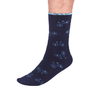 Thought Marquis Bamboo Bike Sock Navy 7-11UK