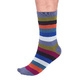 Thought Jase Bamboo Stripe Socks Teal Blue 7-11UK