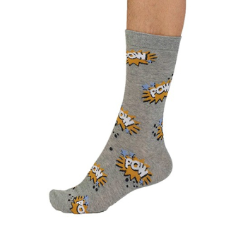 Thought Tayler Art Pop Organic Cotton Socks Mid Grey Marle 7-11