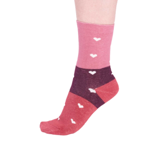 Thought Nova GOTS Organic Cotton Heart Socks Dusty Rose Pink UK 4 - 7