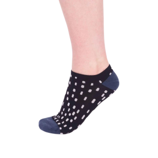 Thought Serena Bamboo Spot Trainer Sock Black UK 4 - 7