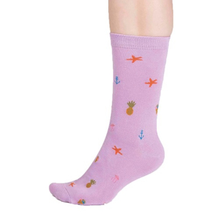 Thought Willa Bamboo Seaside Socks Dusky Lilac UK 4-7