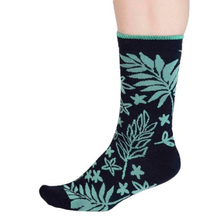 Thought Tamara Bamboo Floral Socks Navy UK 4-7